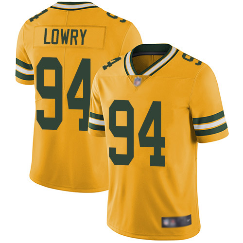 Green Bay Packers Limited Gold Men #94 Lowry Dean Jersey Nike NFL Rush Vapor Untouchable->nfl t-shirts->Sports Accessory